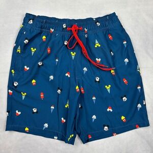 Disney Parks Mickey Mouse Ice Cream Treats Swim Trunks Blue Mens Small‎